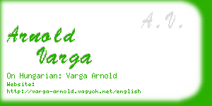 arnold varga business card